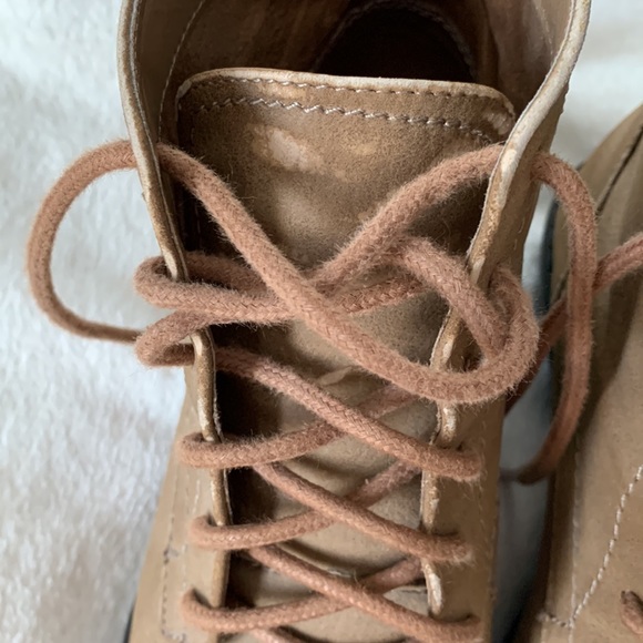 Sam & Libby Suede Feel Lace Up Tan Boots - Picture 7 of 9